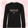 Sweat col rond AMOUR LÉOPARD