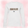 Sweat col rond AMOUR LÉOPARD
