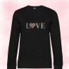 Sweat col rond LOVE LÉOPARD
