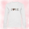 Sweat col rond LOVE LÉOPARD