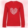 Sweat col rond COEUR LÉOPARD